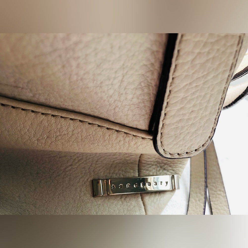 Leather satchel - 100% leather - white/ivory 16” x 12” x 3.5”+ by Sanctuary - Picture 13 of 16